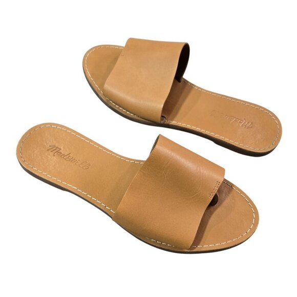 Madewell The Boardwalk Post Slide Sandal English Saddle Leather Boho J0201 - Picture 1 of 12